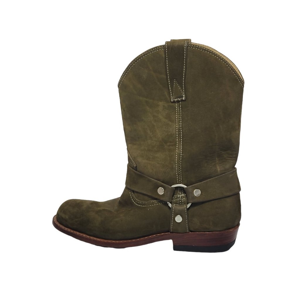 Western / rodeo boots. Leather. Size  37/ US 6. Olive Green Color.